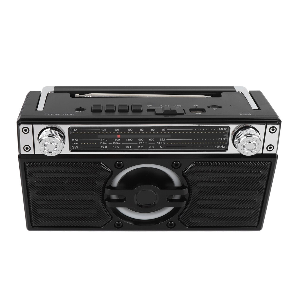 Multifunctional Portable Bluetooth Radio With Fm/Am/Sw, Rechargeable, 32Gb Support, Black 7631341635540
