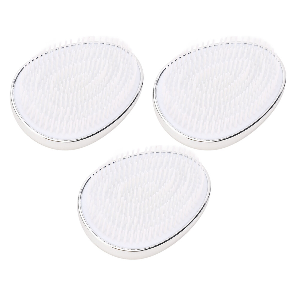 Silver 4Pcs Plating Egg Shape Detangling Hair Brush For All Hair Types
