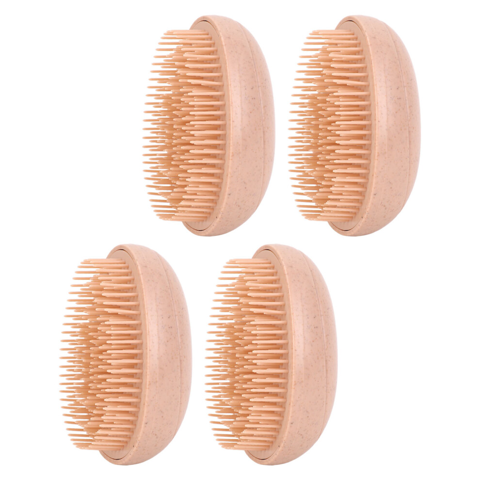4pcs Egg-Shaped Wheat Straw Detangling Hair Brushes Portable Styling Comb