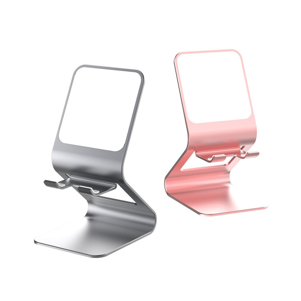 (Gray) Foldable Desktop Metal Holder Bracket Live Mirror Stand For Tablet Smartphone Gray 9078193131697