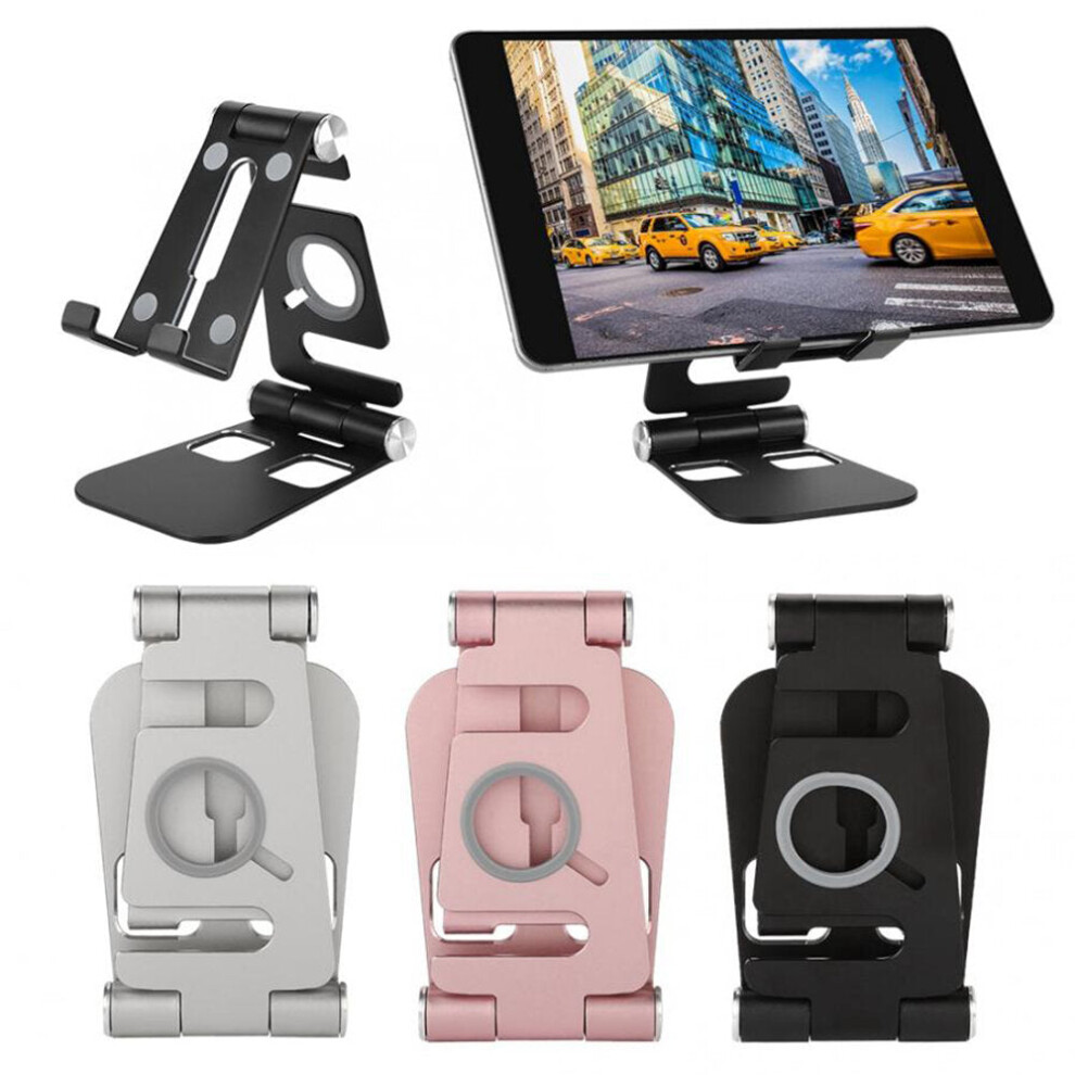 (Silver) Foldable Hw07b-1 Mobile Phone Tablet Stand Holder Aluminum Alloy Charging Base Bracket For Apple Tablet Watch Silver 9078193132748