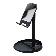 (White) Adjustable Tablet Stand Telescopic Phone Holder Aluminum Alloy Bracket Holdr Universal with Mirror