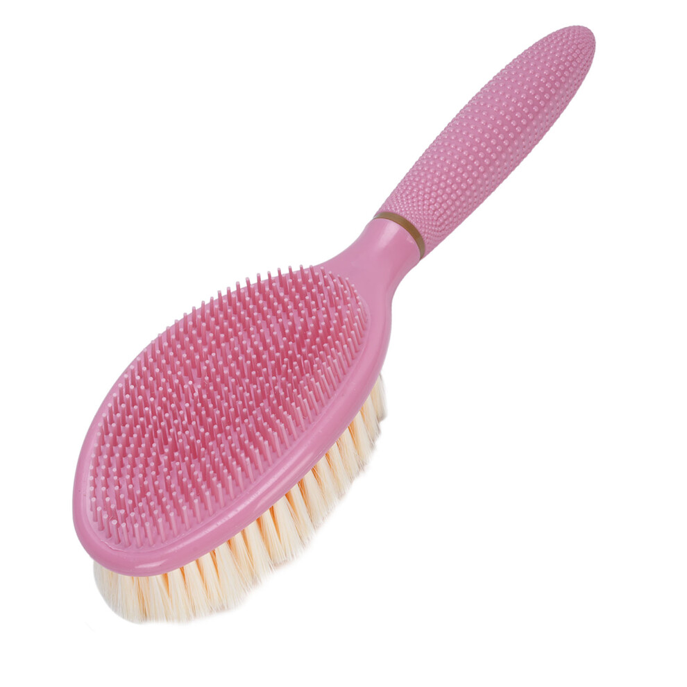 Pink Portable Curved Foot Scrubber Brush, 31cm for Bathroom-image-OPC-PJMQVXC-NEW