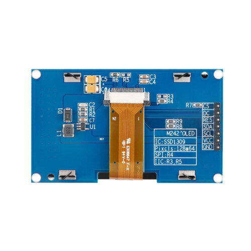 (Green) 2.42 inch 7PIN OLED Display LCD Screen Module Resolution 128*64 SPI/IIC Interface SSD1309 Driver 2