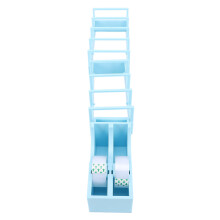 Blue Plastic Foldable Tape Dispenser with 2 Tapes, Portable Packaging Tool