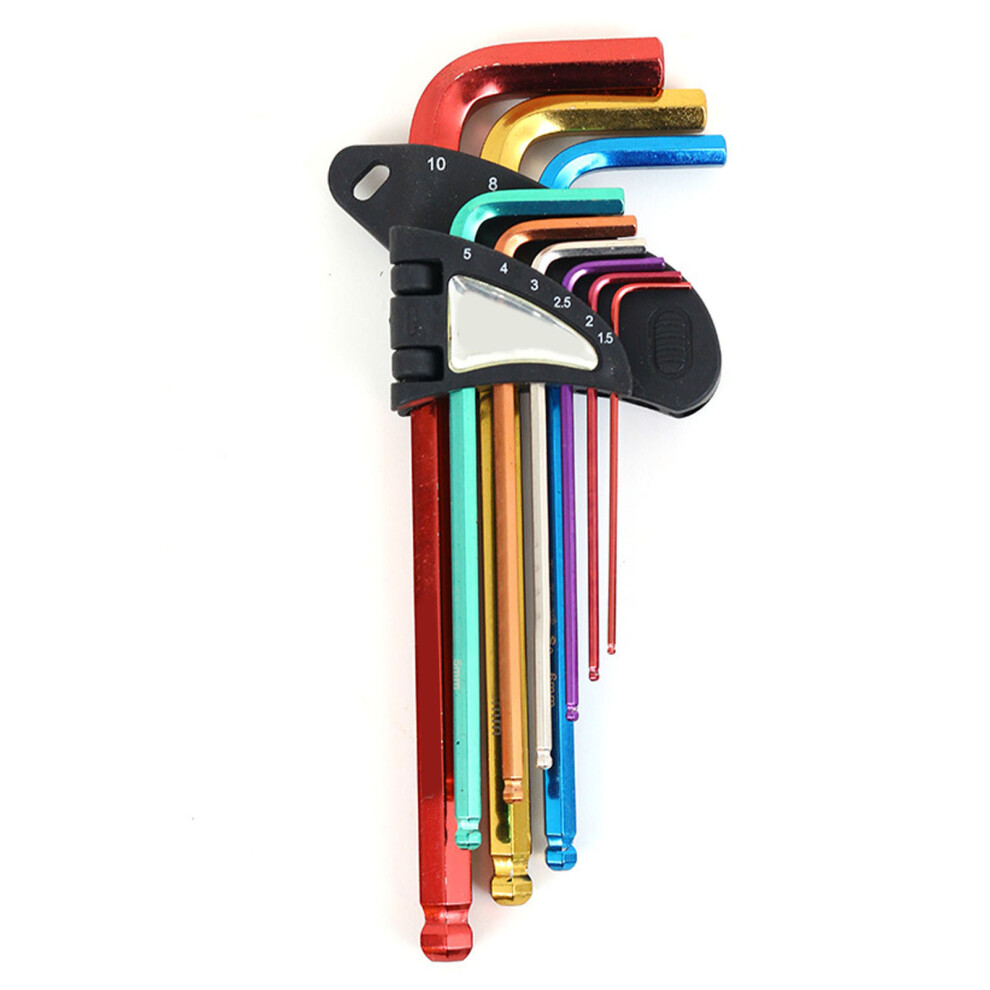 9Pcs Hex Wrench Star Key Ball End Metal Long Arm