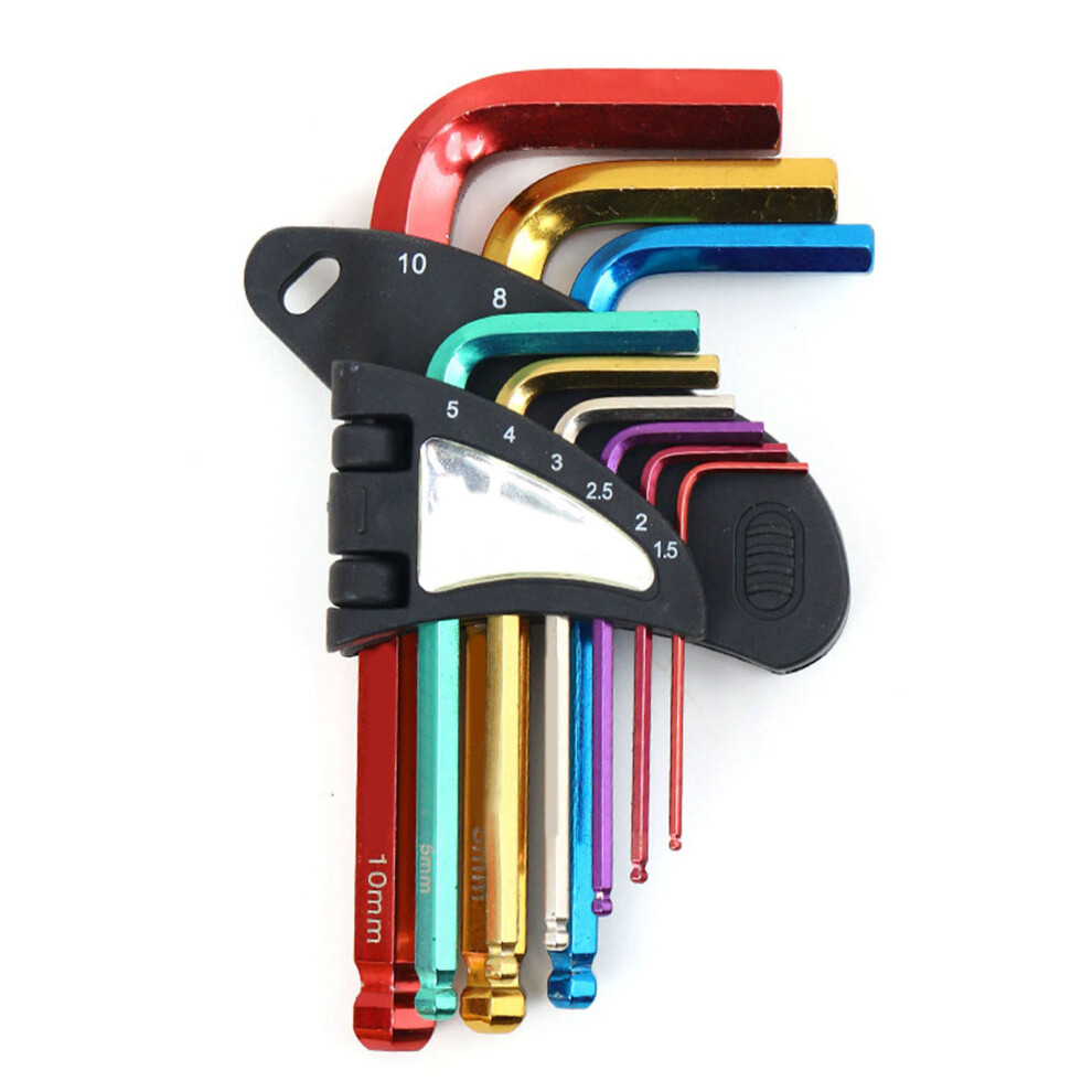 9Pcs Hex Wrench Star Key Ball End Metal Long Arm
