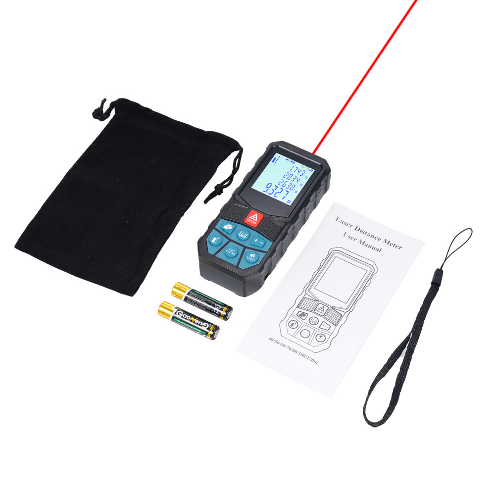 High-Accuracy Laser Distance Meter 70M, 2" Lcd, Blue/Black 8311341650062
