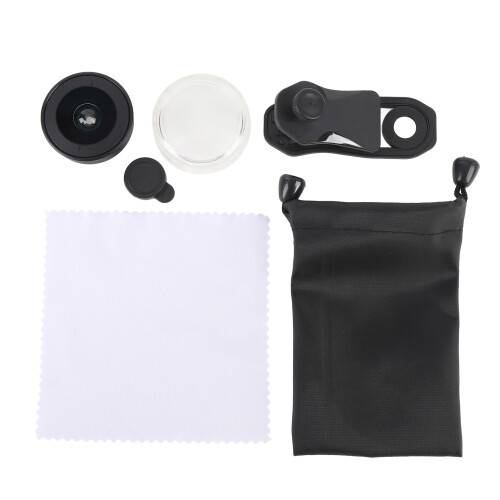 195-Grad-Fisheye-Clip-On-Linse, 3-Elemente, Schwarz 1