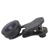 195-Grad-Fisheye-Clip-On-Linse, 3-Elemente, Schwarz