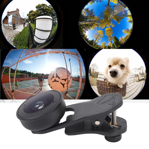 195-Grad-Fisheye-Clip-On-Linse, 3-Elemente, Schwarz 2