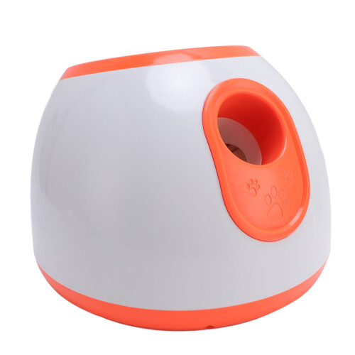 Automatic Dog Ball Launcher, 3 Balls, Orange, Adjustable Distance, UK Plug