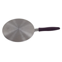 Induktionsadapterplatte aus Edelstahl Hitzeverteiler mit lila Griff Küchenzubehör für Eisenpfanne Keramikpfanne 21,5 cm/8,46 Zoll
