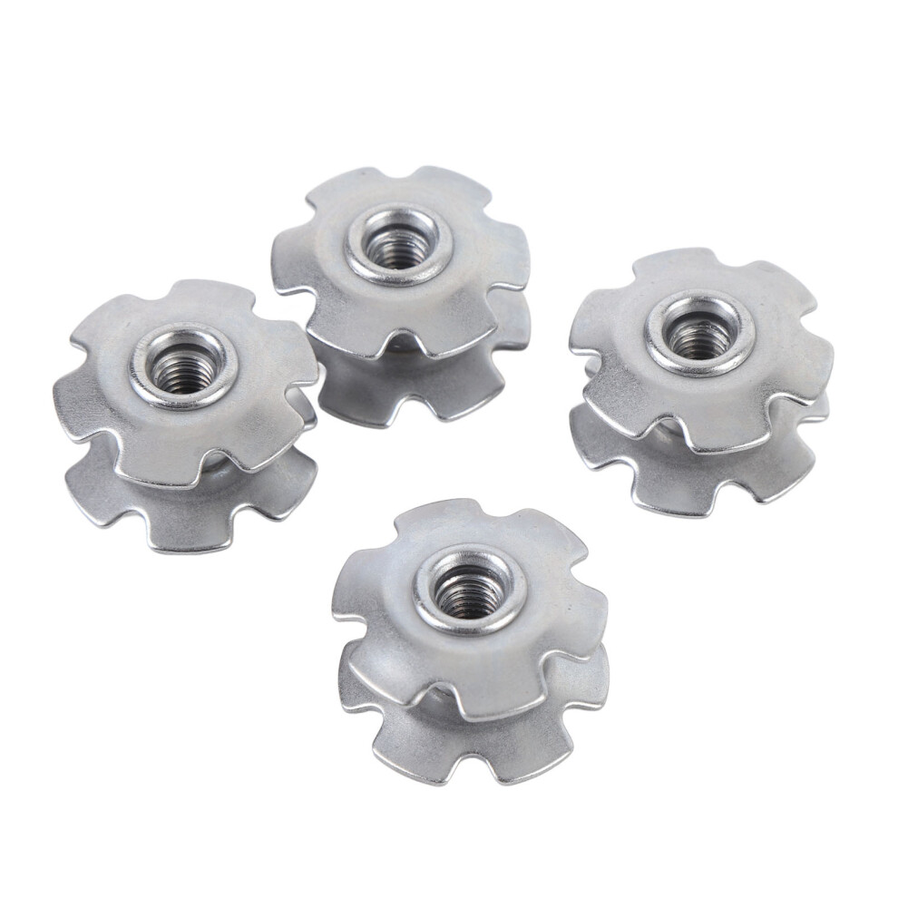 4Pcs Steel Cycle Headset Star Nut 28.6Mm Locking Fork Nut 7681341667591