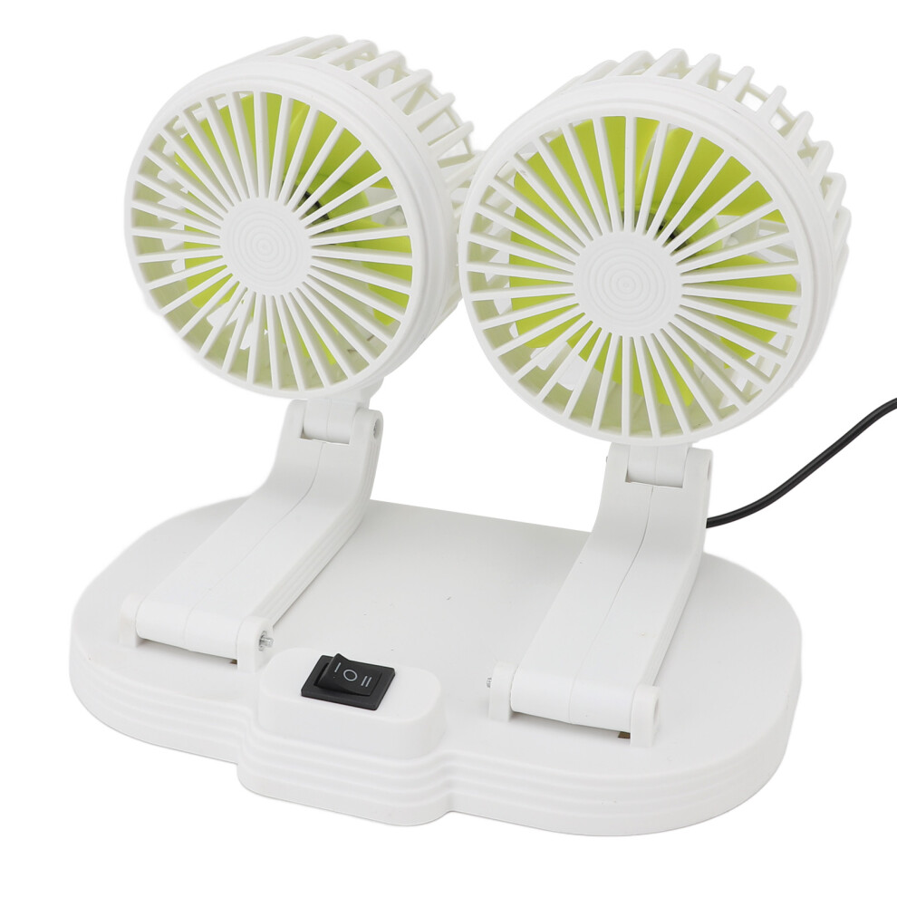 Dual Heads Car Fan 10W Portable Abs Pp Pc 21X13x16cm White 5021341669249
