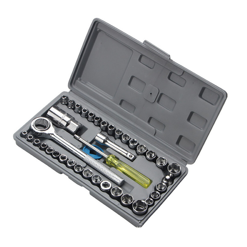 40 Pcs Socket Ratchet Wrench Set Carbon Steel