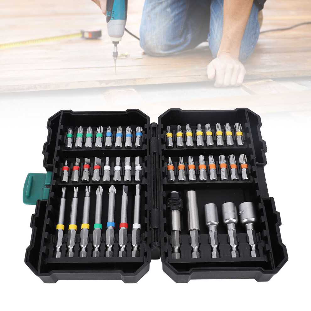 44Pcs Alloy Steel Hex Star Crossing Impact Driver Bit Set PZ 1/4in-image-OPC-PJMQZC2-NEW