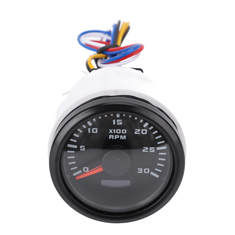 52Mm Tachometer 3000Rpm Dc 9-32V 7 Color Backlight Hour Meter Dial Black 6941341674908