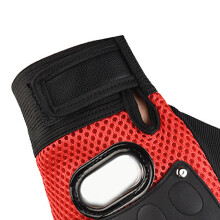 Halbe Finger Radhandschuhe mit weichem Polster, atmungsaktives Mesh, Fahrradhandschuhe für Klettern und Radfahren, Rot, kostenlose Größe
