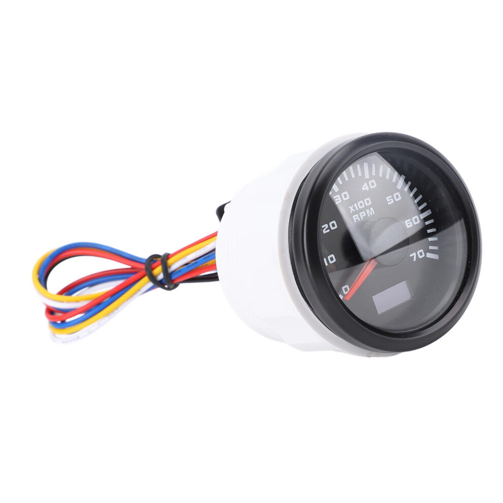 7000Rpm Rpm Gauge With Hourmeter 52Mm 7 Color Backlight Dc 9-32V For Vehicle Black 8081341675166