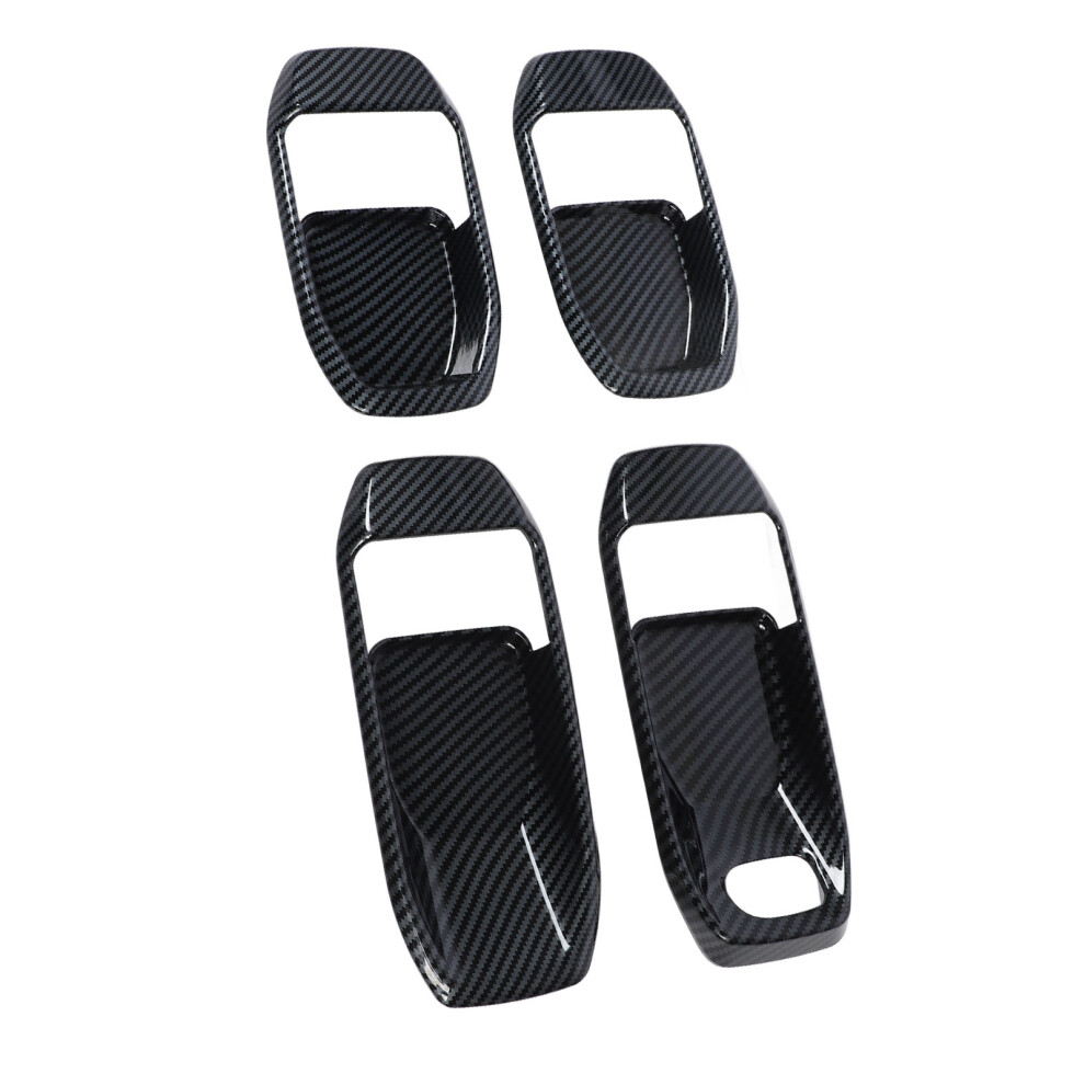 4pcs Black Carbon Fiber Inner Door Handle Bowl Cover Trim for JL JLU JT 2018-2025-image-OPC-PJMR22V-NEW