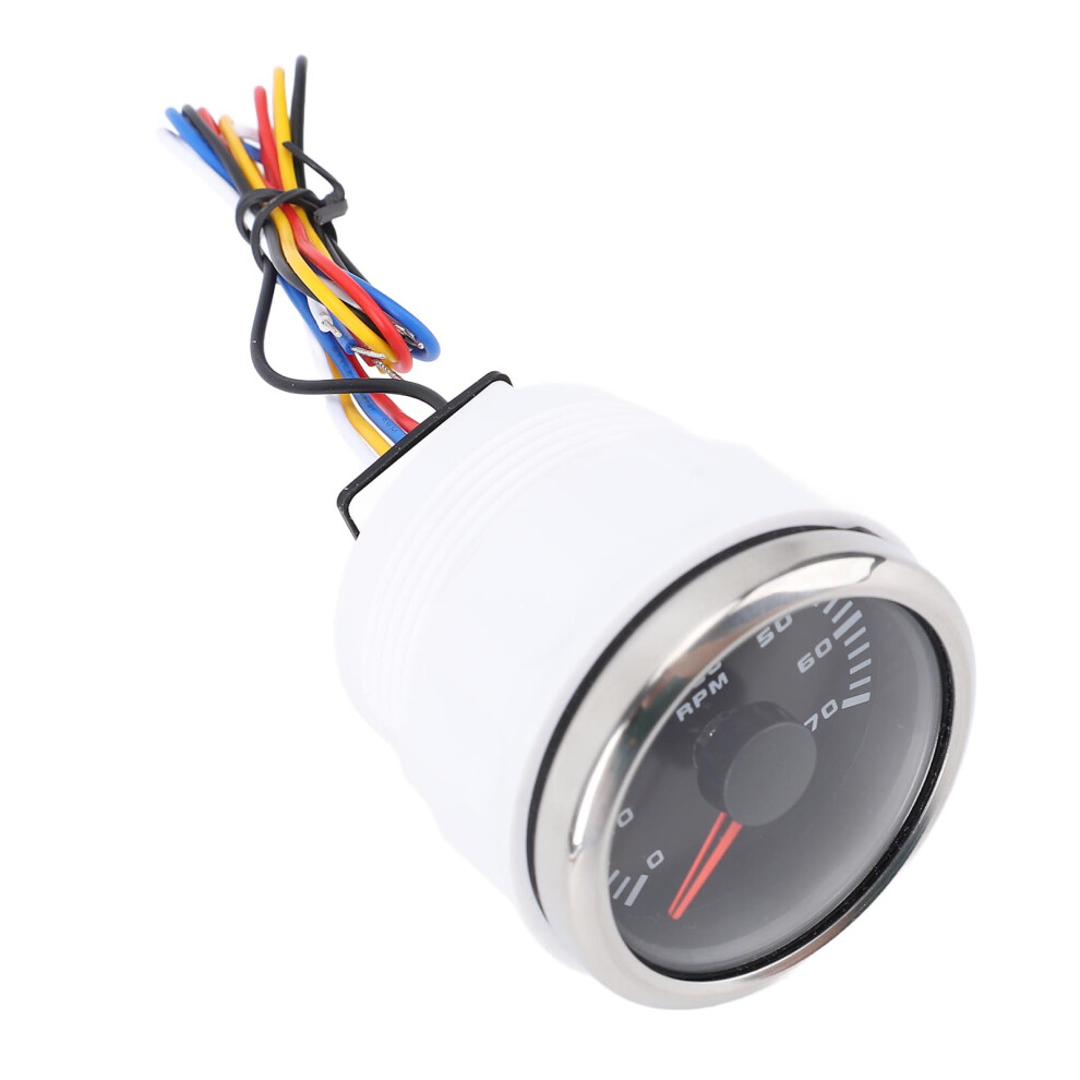 High-Precision 52Mm Tachometer 7000Rpm Hourmeter 7 Color Backlight Dc 9-32V Black/Silver 7641341675118