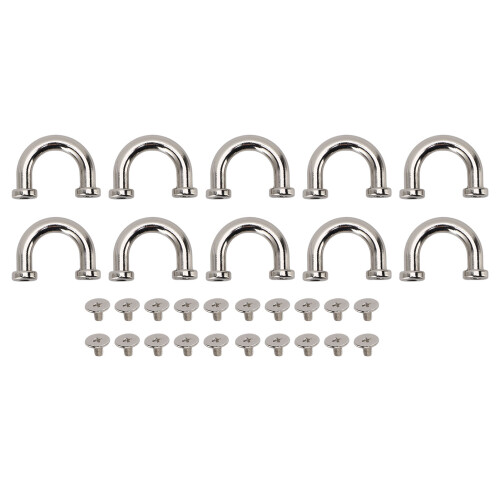 10 Sets Silver U Shape Metal D Ring Buckles 14.5x15mm 2