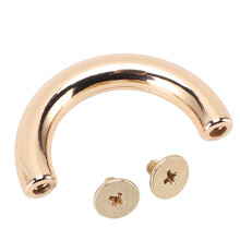 10 Sets Zinc Alloy D Ring Connectors for Bags 3.7x2cm Gold