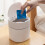 Mini Desktop Trash Can, 14x13cm, White, ABS & PP Material 7