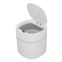 Mini basurero de escritorio 14x13 cm blanco 9,4 oz tapa