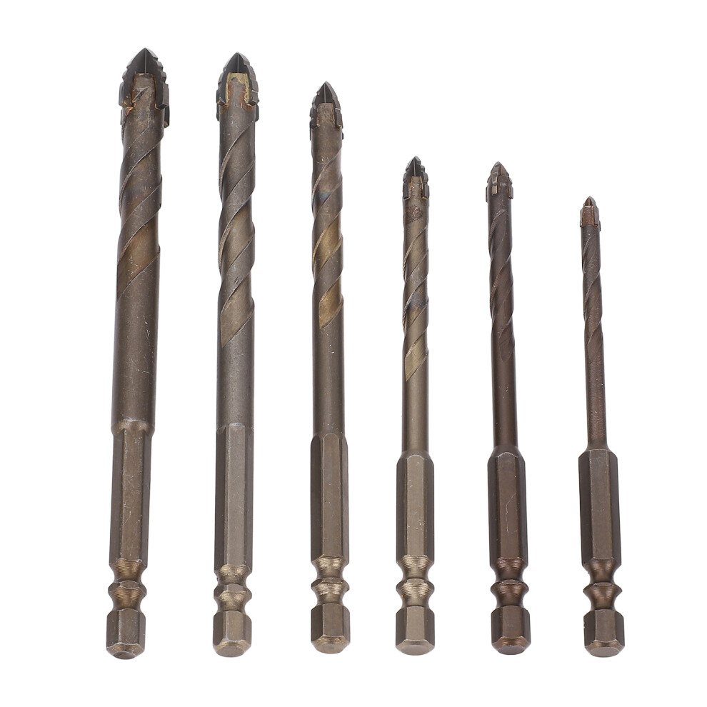 6Pcs Eccentric Drill Bit Set, 4-12Mm, Carbide, Hex Shank 8031341683296