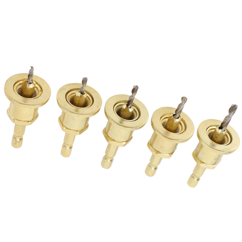 5Pcs 1/4In Hex Countersink Drill Bit Set, 2.8-4Mm Adjustable Hss 8381341683209