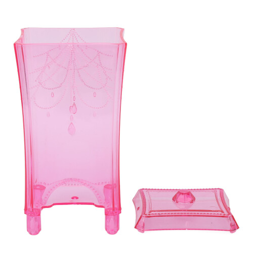 Rosa Wattepad-Halter Aufbewahrungsbox, Kunststoff 1