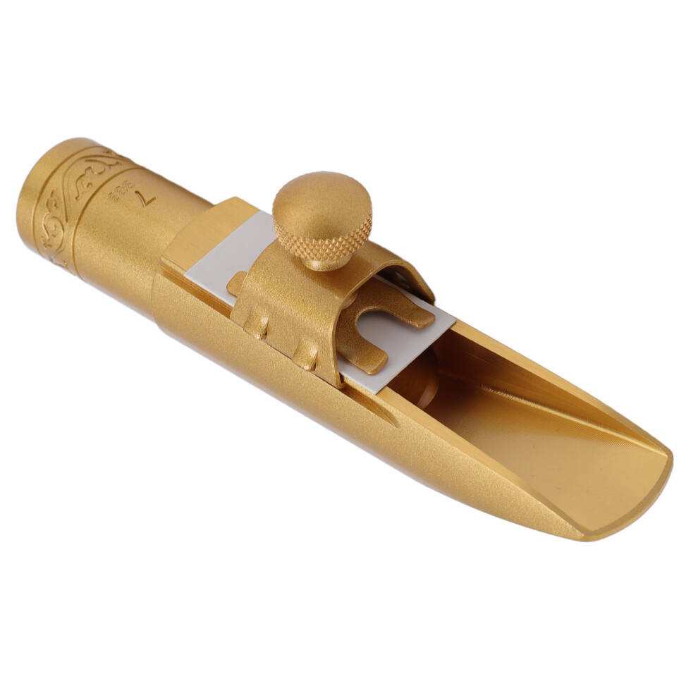 Brass Frosted Gold Plated Bb Tenor Saxophone Mouthpiece Size 7 with Cap