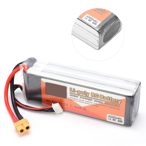 14.8V 4000mAh 4S 60C Lipo Battery Pack with XT60 2