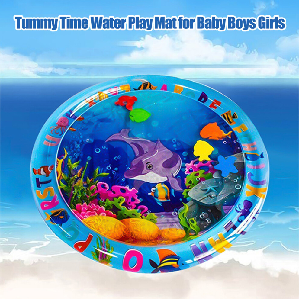 Baby Water Tummy Time Mat PVC Inflatable Play Activity Center for Infants & Toddlers