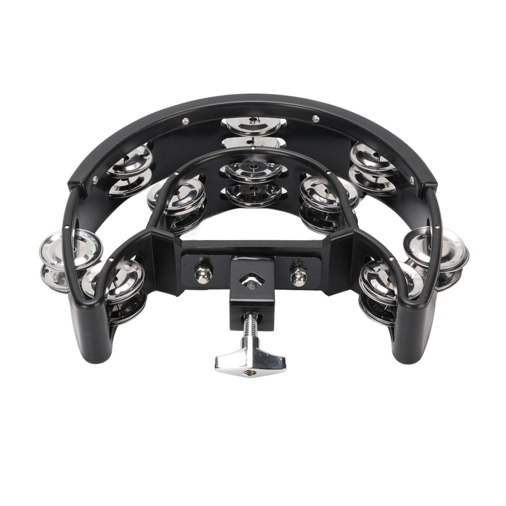 Jingles Double Row Handheld Tambourine with ABS Frame, Ergonomic Design