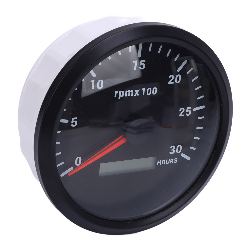 110Mm 4-3/8In Boat Tachometer 3000Rpm 7-Color Backlight Dc 9-32V Black 4631341690412
