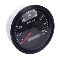 110mm 4-3/8 Zoll Tachometer mit 7-Farbiger Hintergrundbeleuchtung, 8000U/min, Stundenzähler für Auto & Boot
