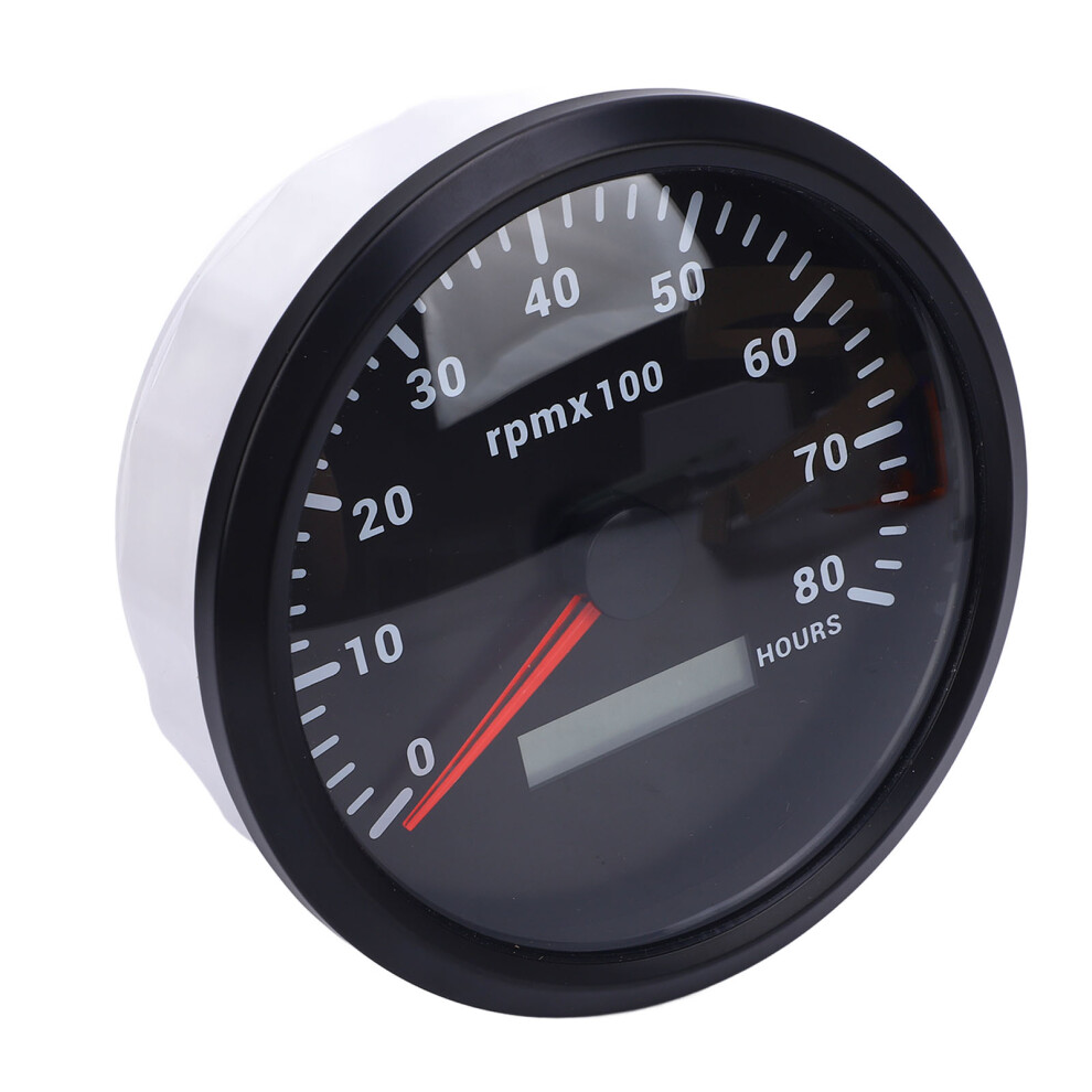 110Mm 4-3/8In Boat Tachometer 8000Rpm 7-Color Backlight Dc 9-32V Black 7671341693430