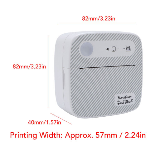 Portable Bluetooth Thermal Sticker Printer - 203dpi, 57mm, Rechargeable 1200mAh 1