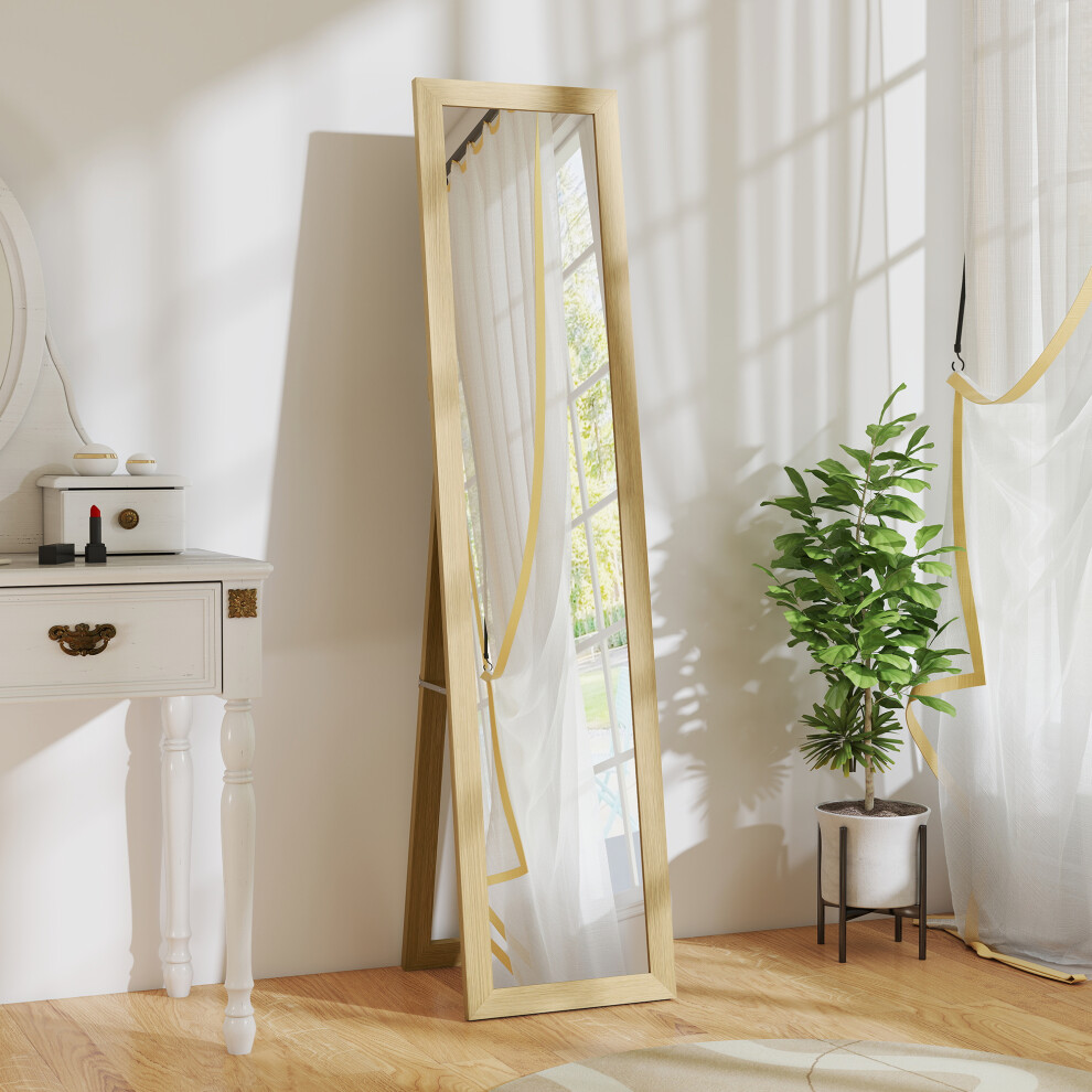 New Homcom X 157 Cm Full Length Mirror With Frame For Bedroom, Natural Size 37