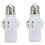 2 Stück Weiß E26 1250W 3-poliger Lichtsockel-Adapter 16