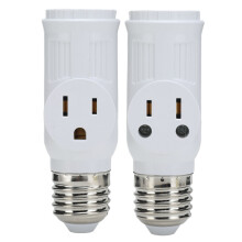 2 Stück Weiß E26 1250W 3-poliger Lichtsockel-Adapter