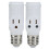 2 Stück Weiß E26 1250W 3-poliger Lichtsockel-Adapter 1