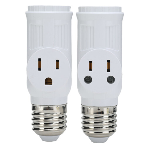 2 Stück Weiß E26 1250W 3-poliger Lichtsockel-Adapter