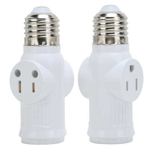 2 Stück Weiß E26 1250W 3-poliger Lichtsockel-Adapter 1