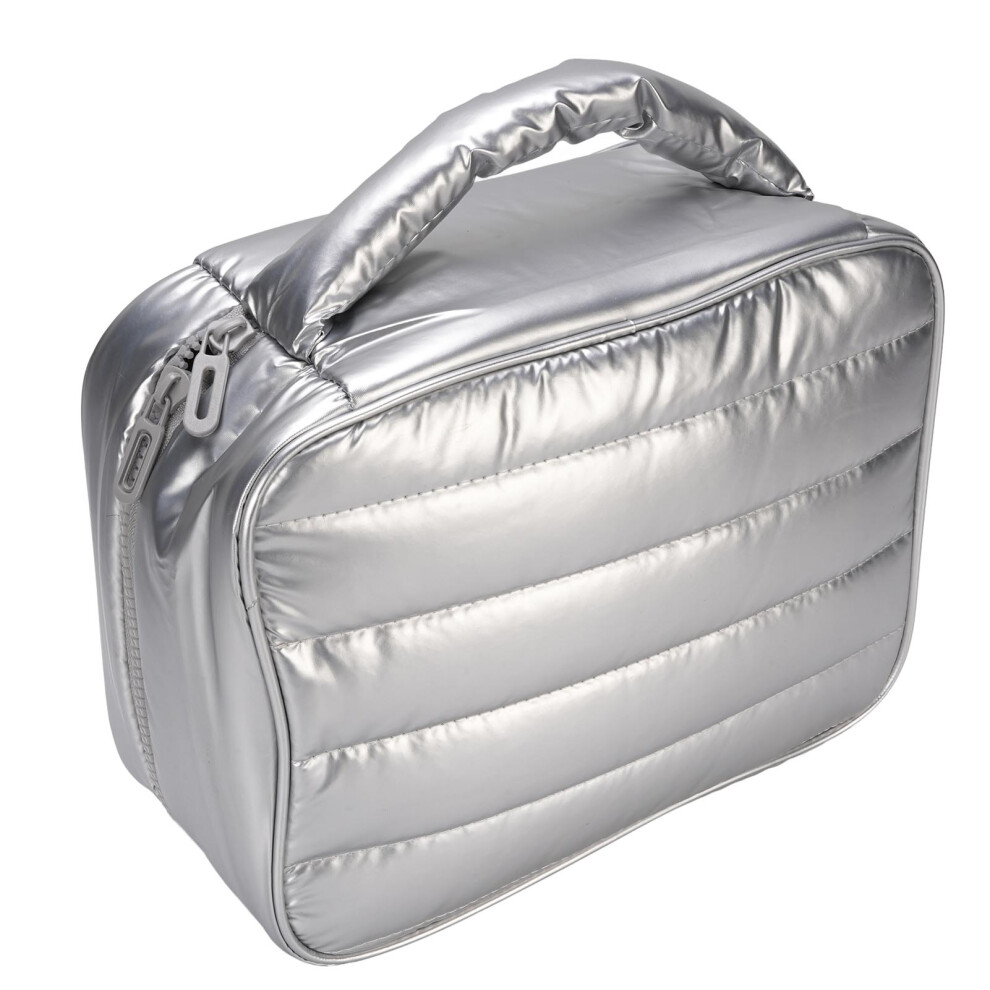 Large Capacity Rainproof Makeup Bag 4.2L, Silver, 24.5x19x9cm