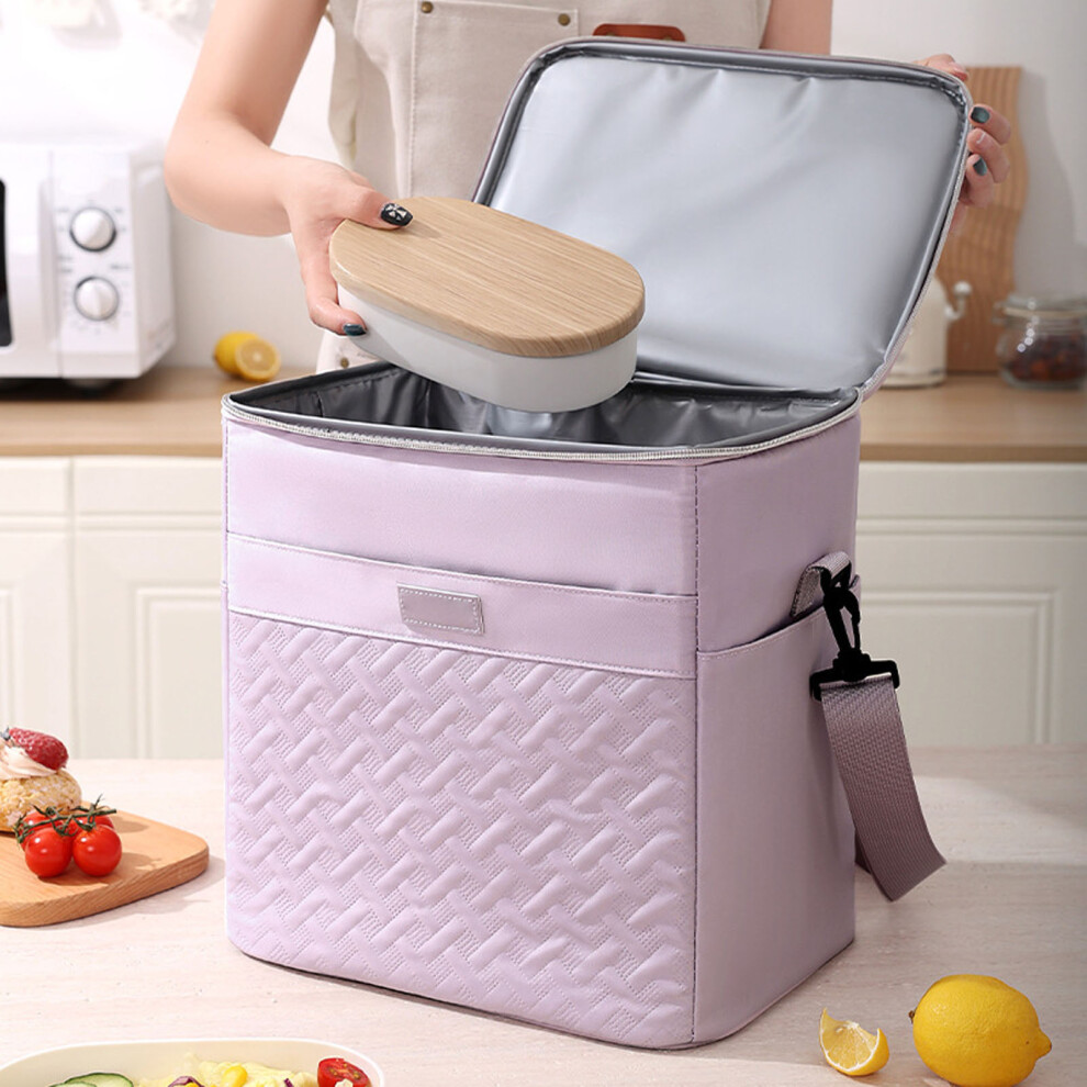 Purple 21L Leakproof Insulated Cooler Bag For Women, 32X30x22cm,