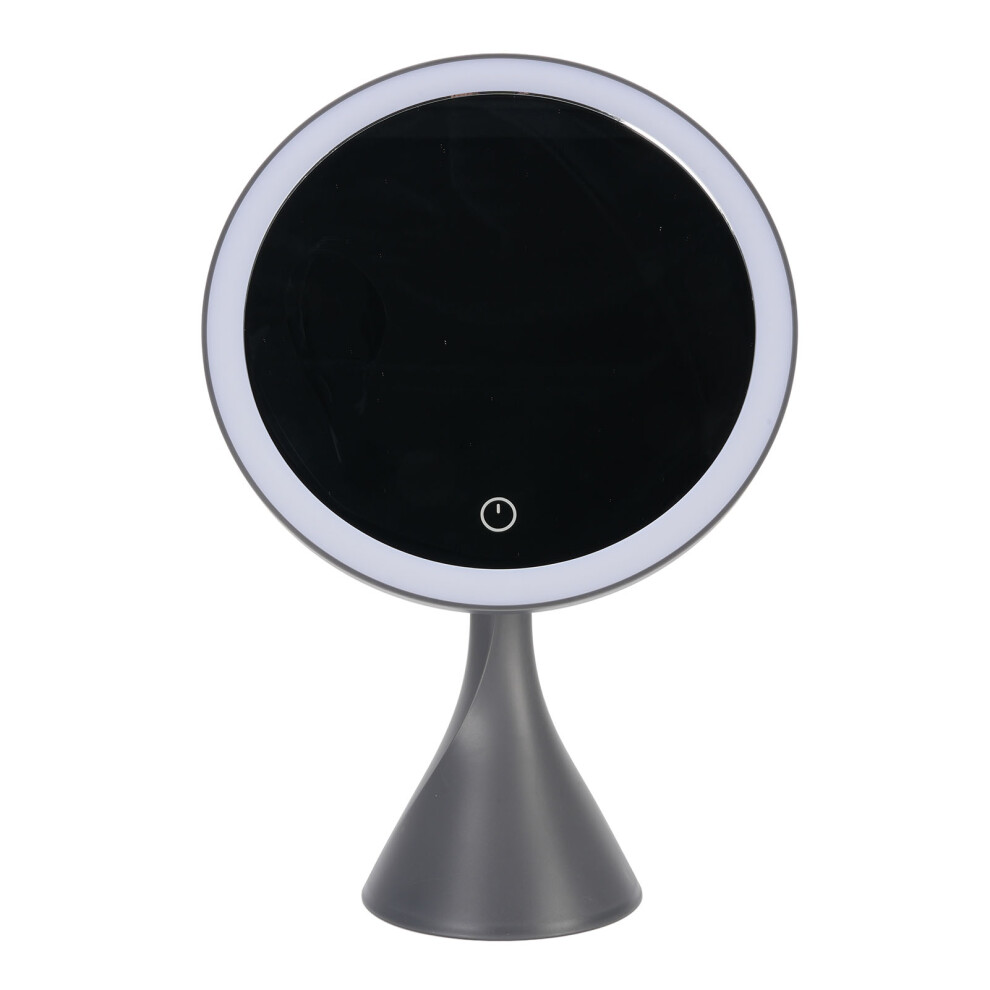 Gray 23Cm Cordless Led Makeup Mirror, 3Color Temp, Dimmable,